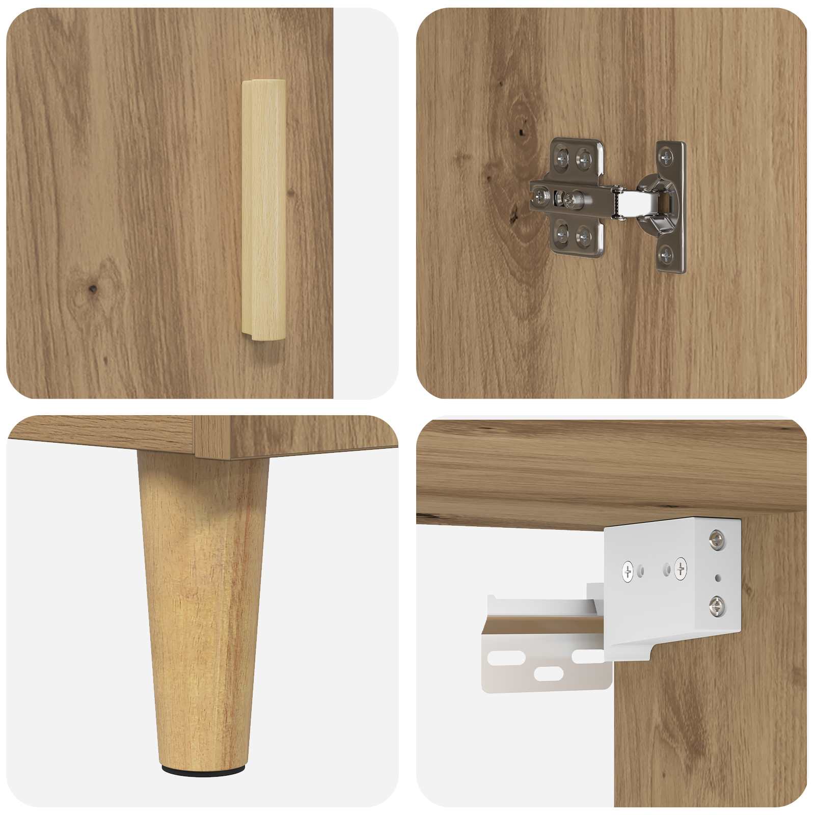 Bufet Stejar Artizanal 69,5 x 32,5 x 180 cm Lemn compozit — imaginea 11