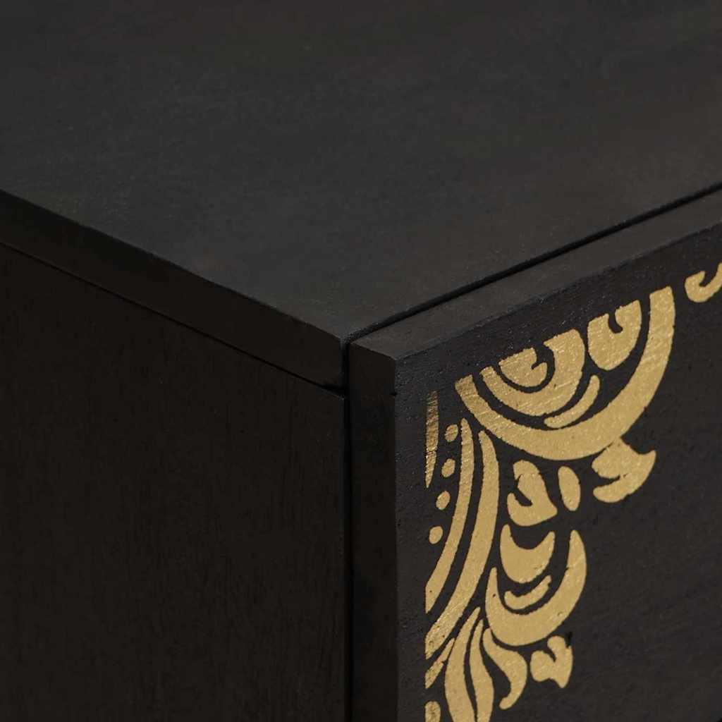 Noptiera Negru 50 x 33 x 62 cm Lemn de mango solid — imaginea 7