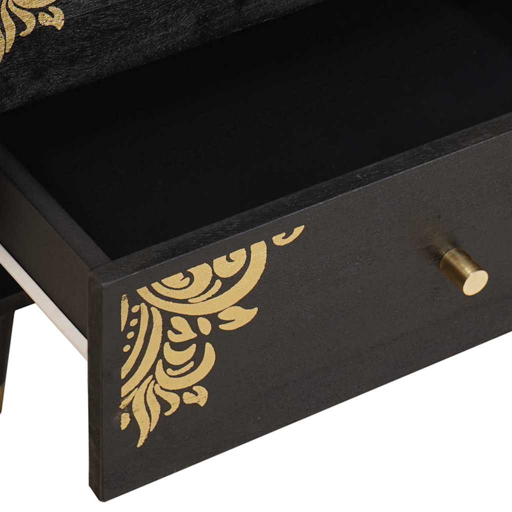 Noptiera Negru 50 x 33 x 62 cm Lemn de mango solid — imaginea 8