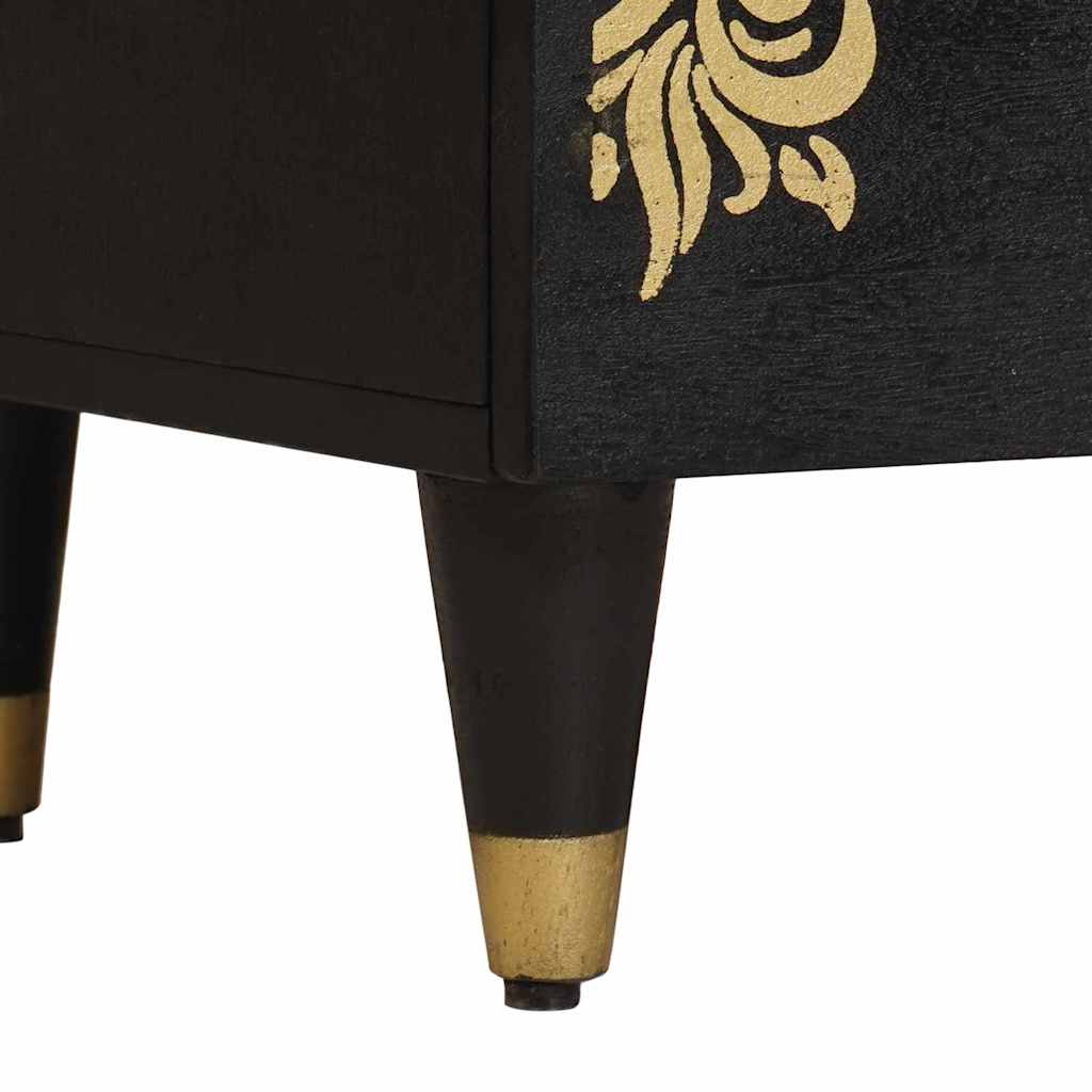Noptiera Negru 50 x 33 x 62 cm Lemn de mango solid — imaginea 9