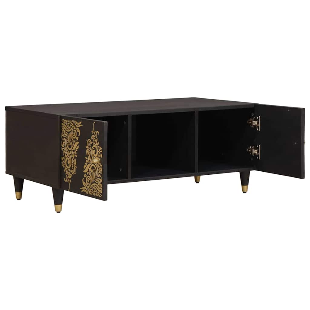 Masa de cafea Negru 100 x 54 x 40 cm Lemn de mango solid — imaginea 3