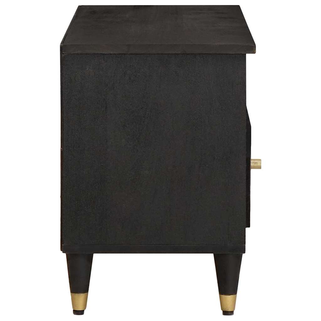 Cabinet TV cu sertar Negru 100 x 33 x 46 cm Lemn de mango solid — imaginea 5