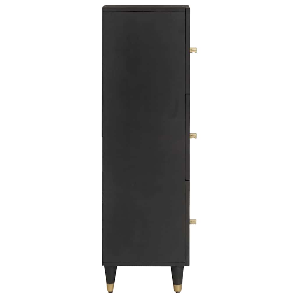 Bufet cu raft cu usa Negru 40 x 33 x 110 cm Lemn de mango solid — imaginea 5
