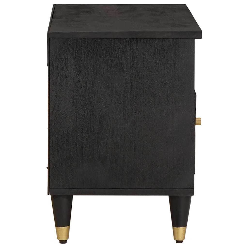 Cabinet TV cu sertar Negru 80 x 33 x 46 cm Lemn de mango solid — imaginea 5
