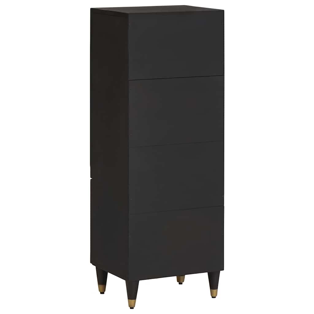 Bufet cu raft cu usa Negru 40 x 33 x 110 cm Lemn de mango solid — imaginea 6