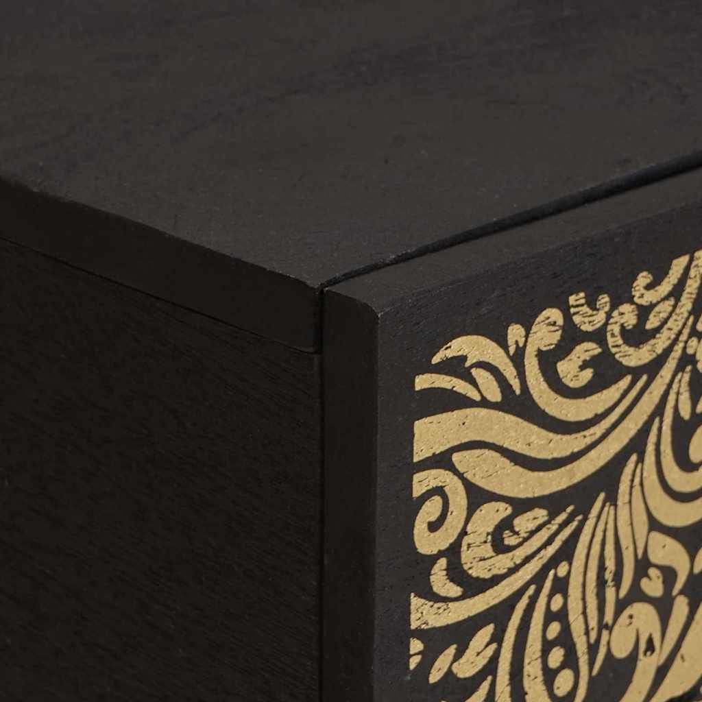Masa de cafea Negru 100 x 54 x 40 cm Lemn de mango solid — imaginea 7