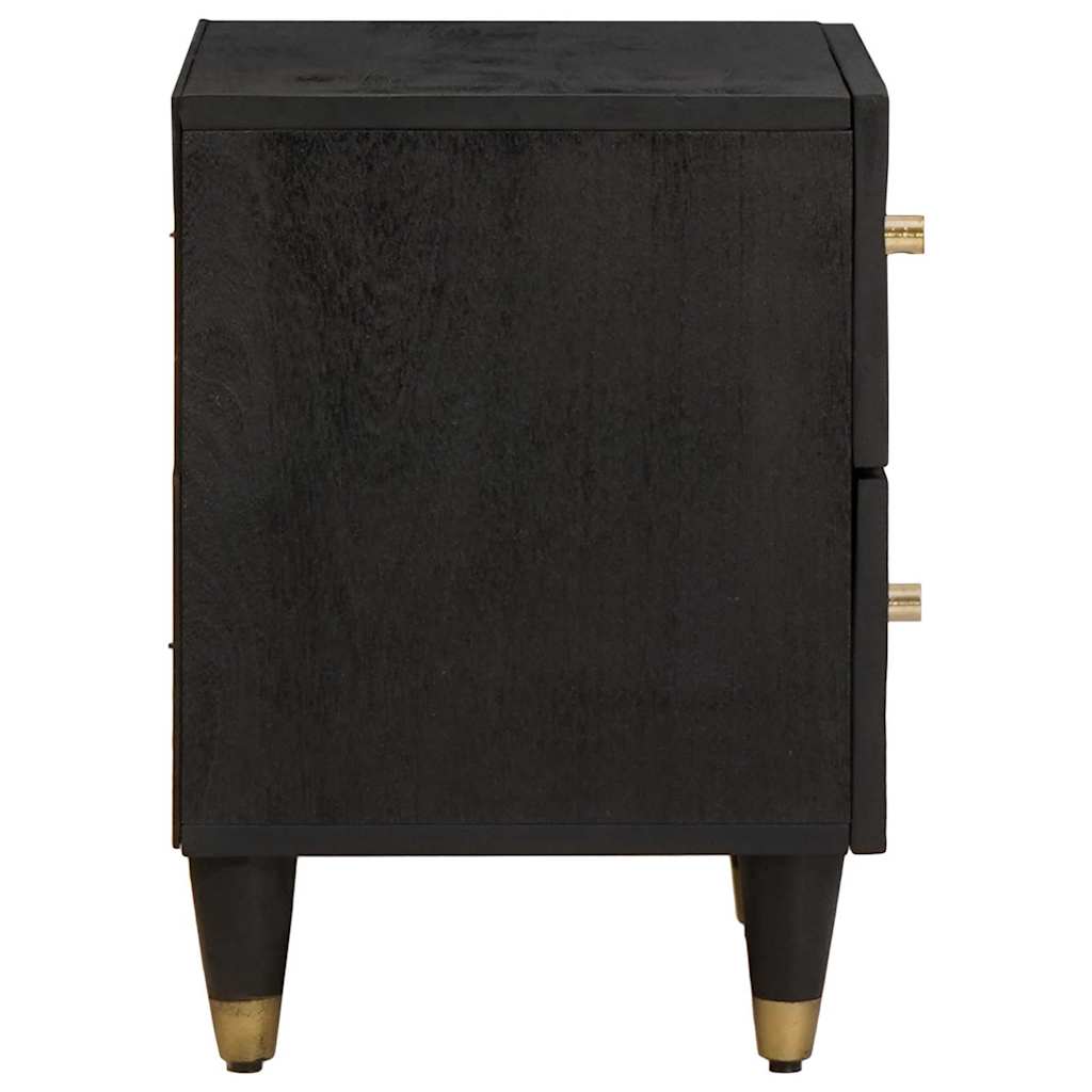 Noptiera 2 pcs Negru 40 x 33 x 46 cm Lemn de mango solid — imaginea 6