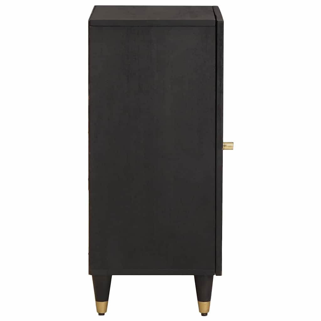 Bufet cu raft cu usa Negru 40 x 33 x 75 cm Lemn de mango solid — imaginea 5