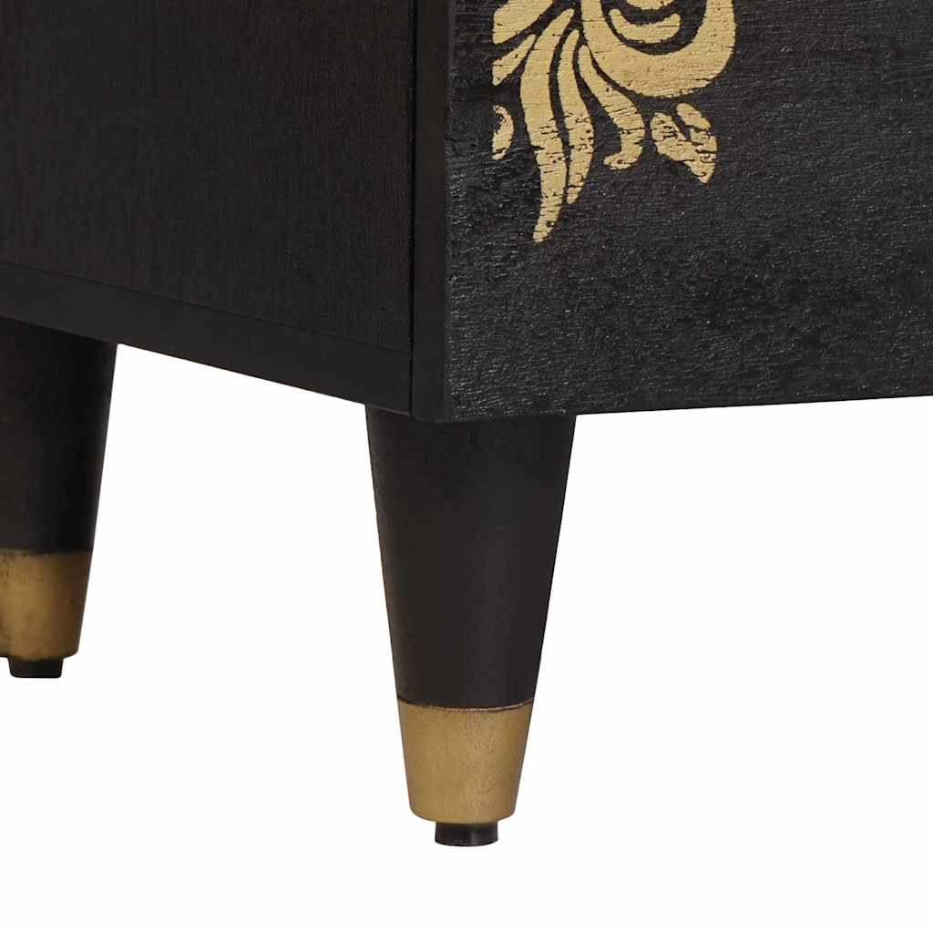 Noptiera 2 pcs Negru 40 x 33 x 46 cm Lemn de mango solid — imaginea 10