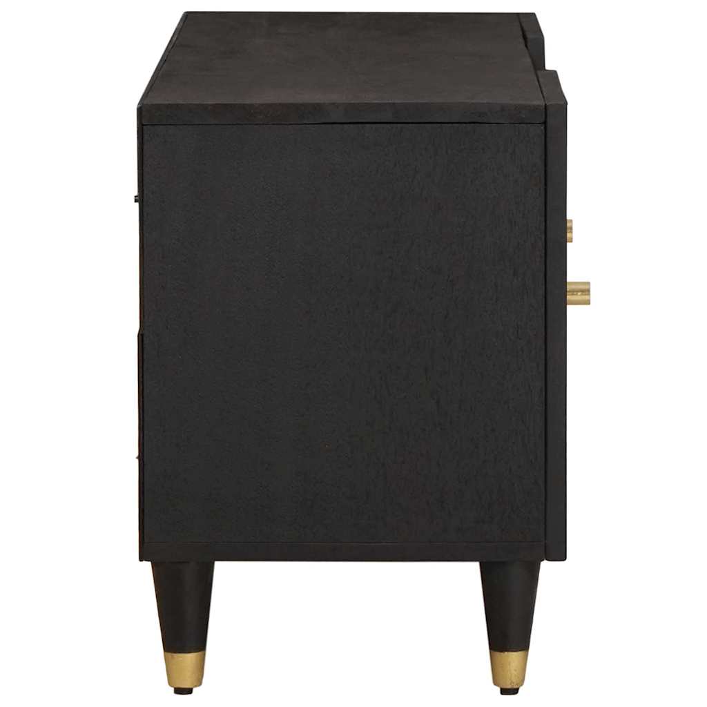 Cabinet TV cu raft Negru 105 x 33 x 46 cm Lemn de mango solid — imaginea 5