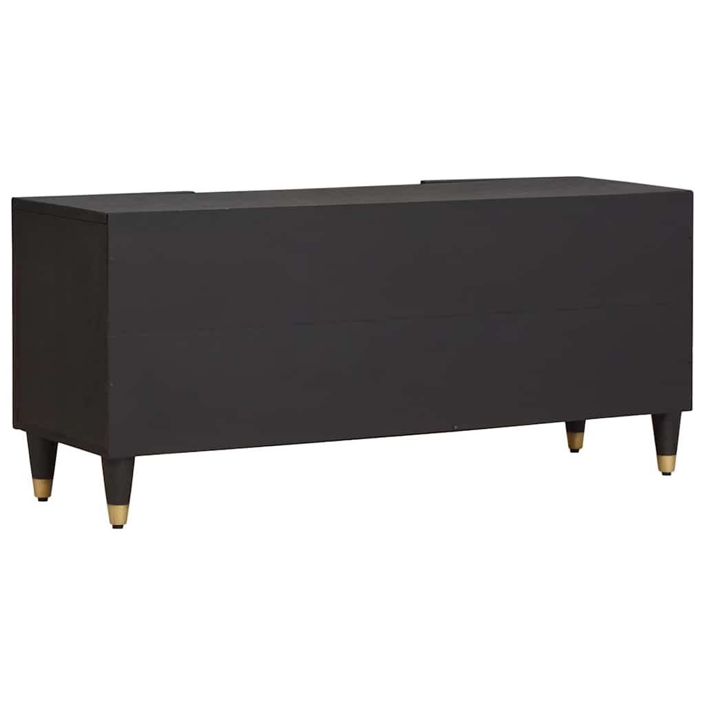 Cabinet TV cu raft Negru 105 x 33 x 46 cm Lemn de mango solid — imaginea 6