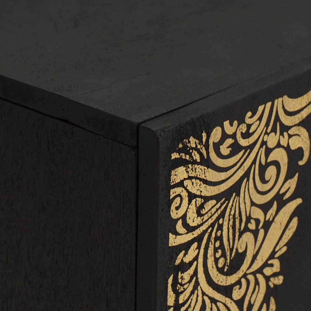 Cabinet TV cu raft Negru 105 x 33 x 46 cm Lemn de mango solid — imaginea 7
