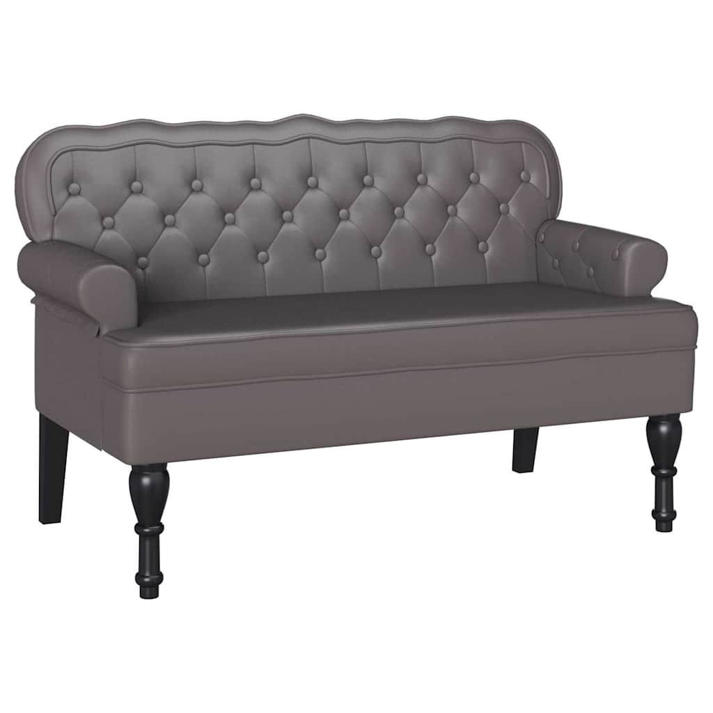 Banca Chesterfield Gri 119.5 x 64.5 x 75 cm Piele artificiala