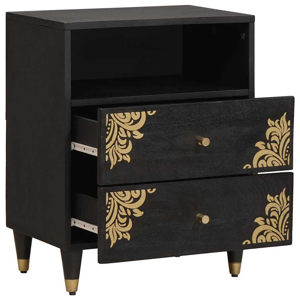 Noptiera Negru 50 x 33 x 62 cm Lemn de mango solid — imaginea 3