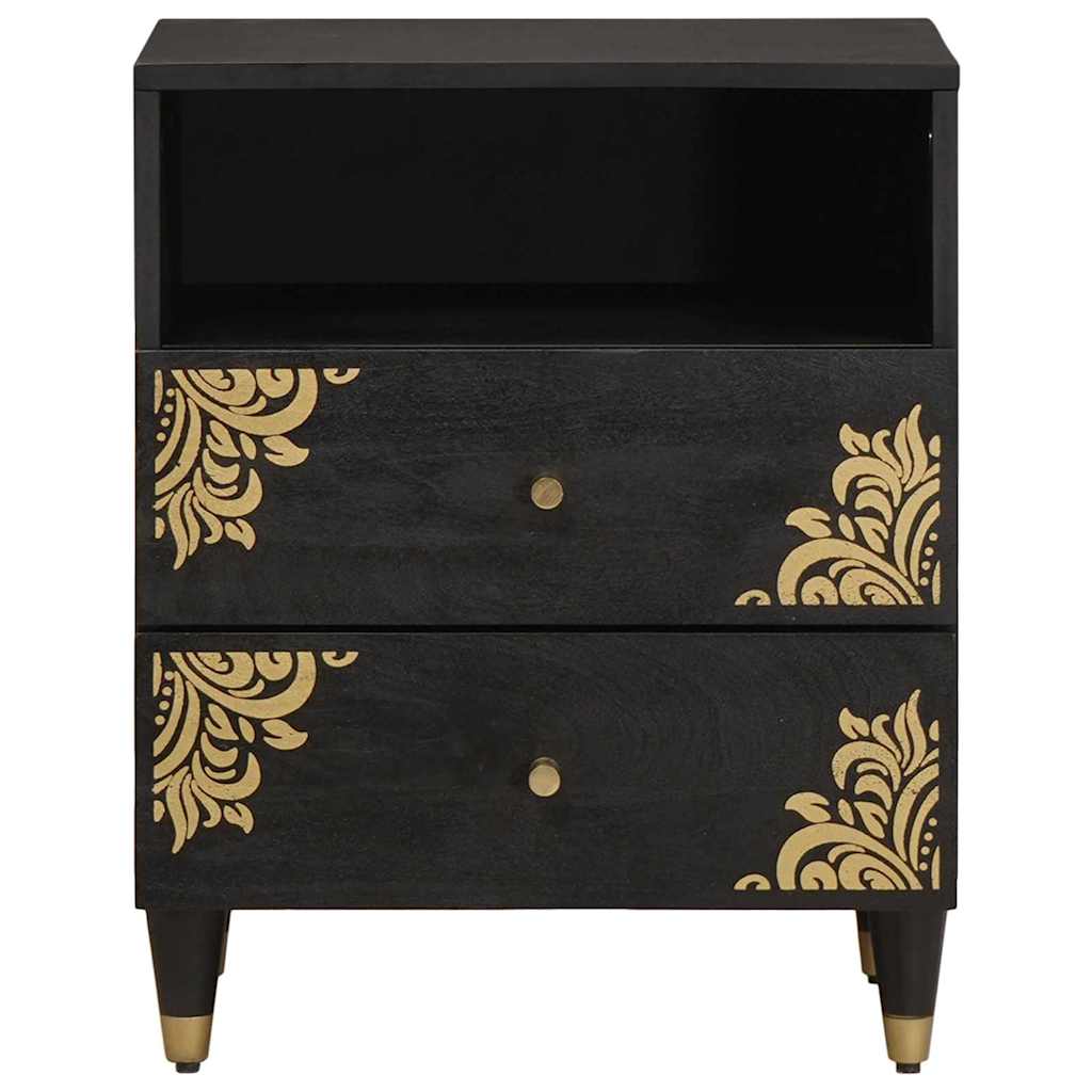 Noptiera Negru 50 x 33 x 62 cm Lemn de mango solid — imaginea 4