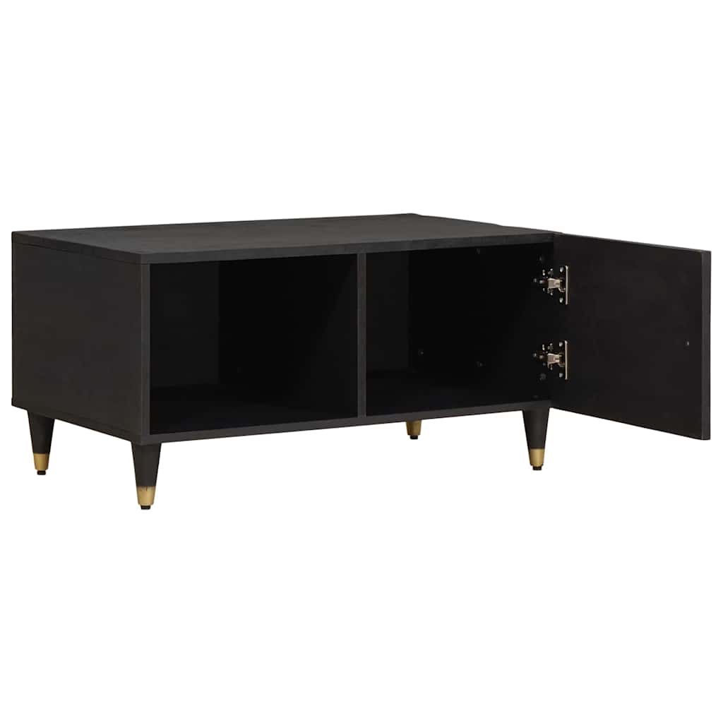 Masa de cafea Negru 80 x 50 x 40 cm Lemn de mango solid — imaginea 3