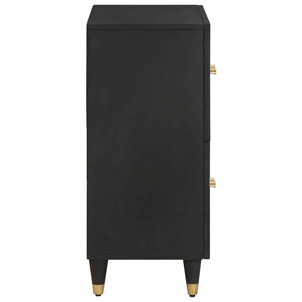 Bufet cu raft cu usa Negru 60 x 33 x 75 cm Lemn de mango solid — imaginea 5