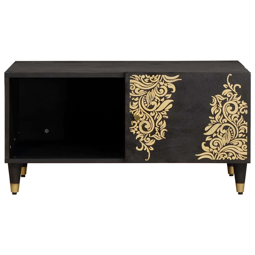 Masa de cafea Negru 80 x 50 x 40 cm Lemn de mango solid — imaginea 4