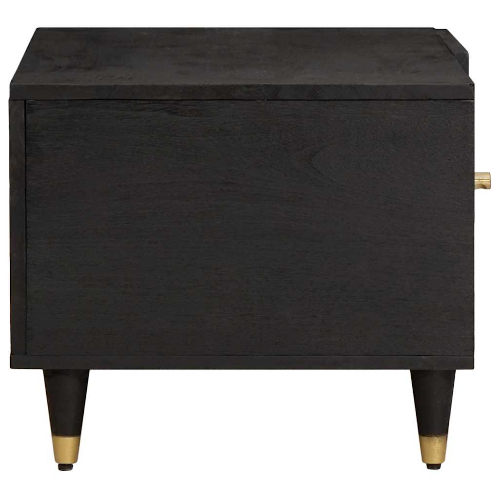 Masa de cafea Negru 80 x 50 x 40 cm Lemn de mango solid — imaginea 5