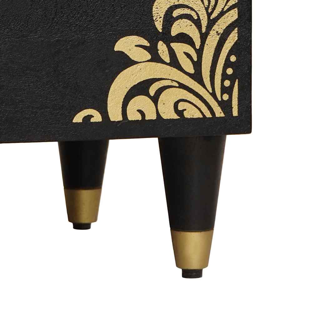 Noptiera Negru 50 x 33 x 62 cm Lemn de mango solid — imaginea 9