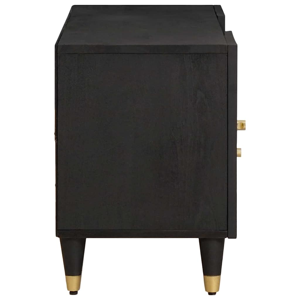 Cabinet TV cu sertar Negru 105 x 33 x 46 cm Lemn de mango solid — imaginea 5