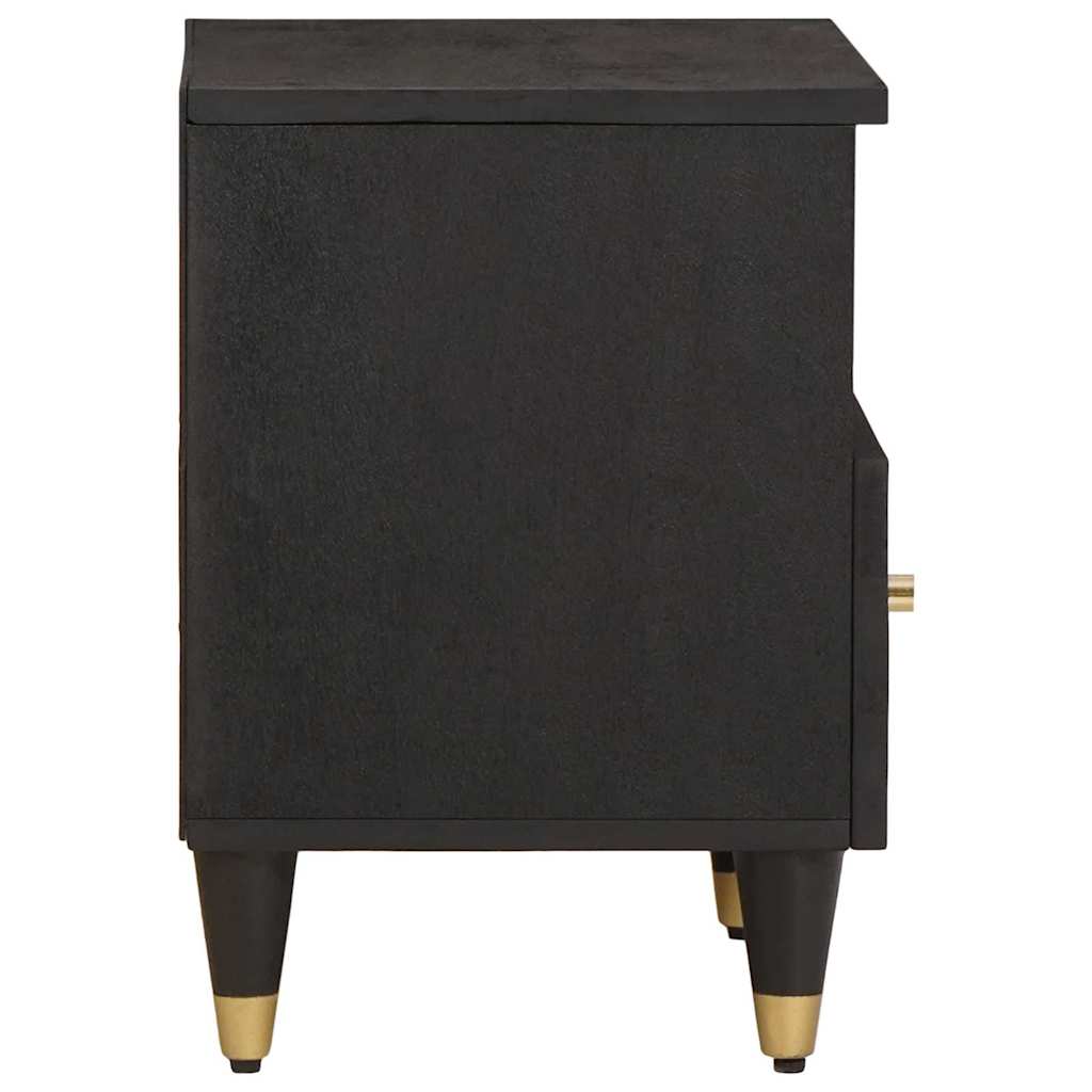 Noptiera 2 pcs Negru 40 x 33 x 46 cm Lemn de mango solid — imaginea 6