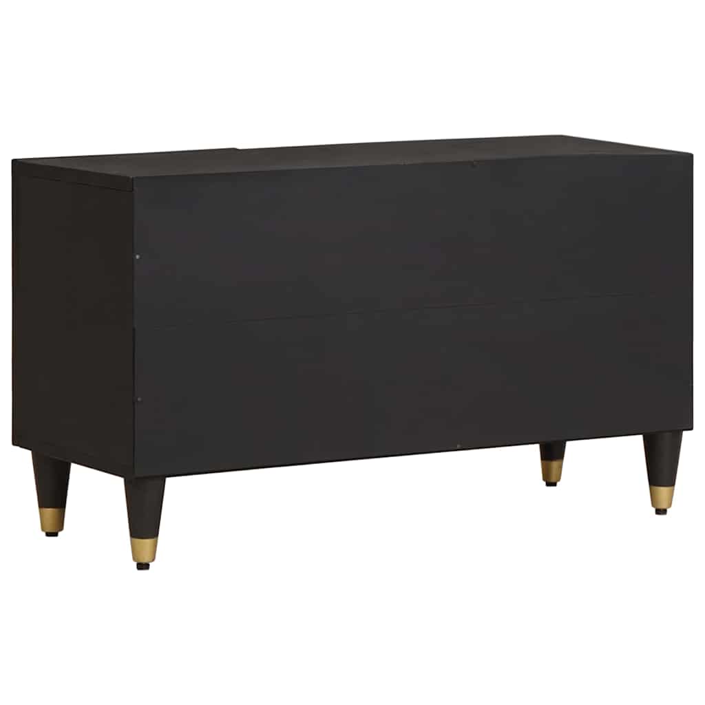 Cabinet TV cu raft Negru 80 x 33 x 46 cm Lemn de mango solid — imaginea 6