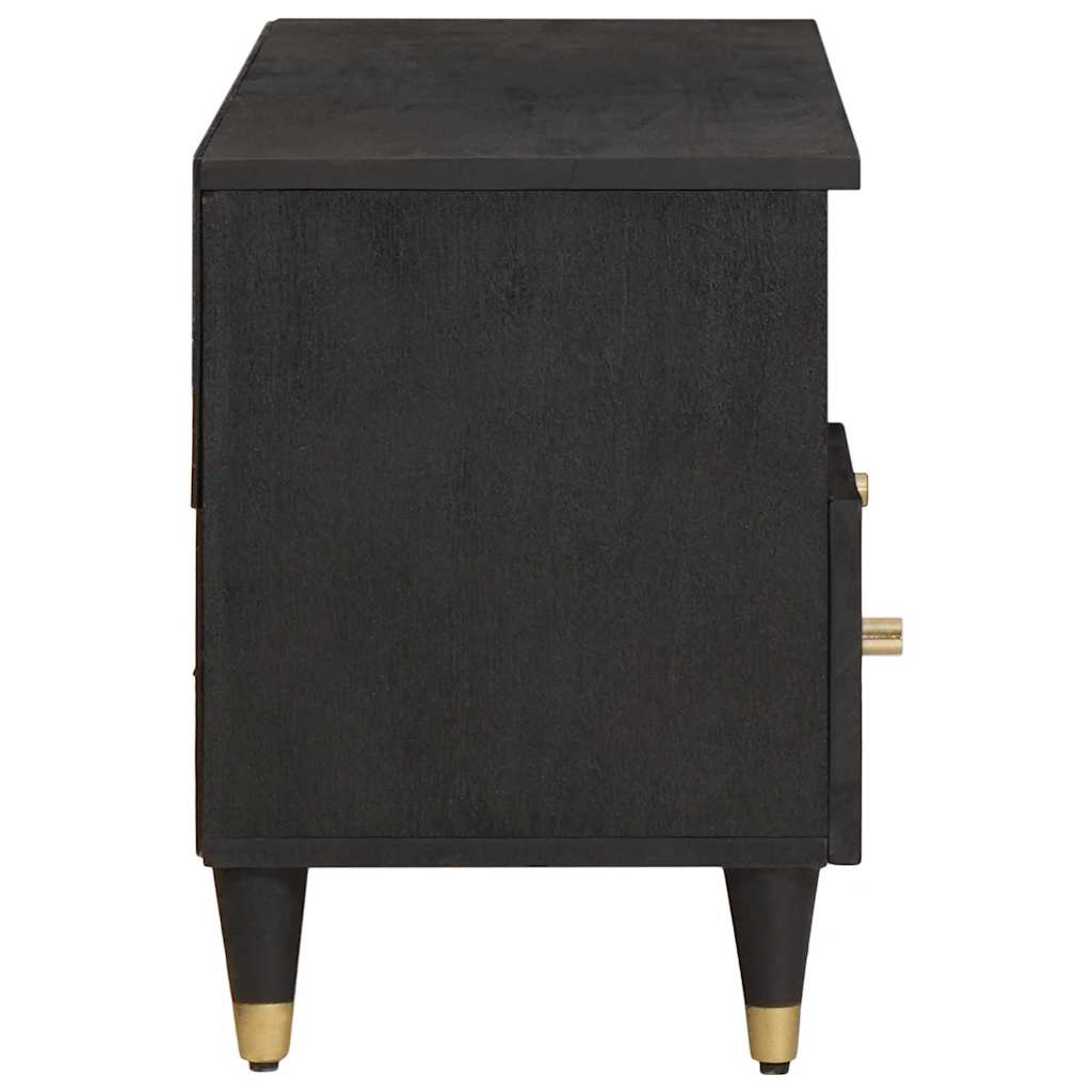 Cabinet TV cu sertar Negru 100 x 33 x 46 cm Lemn de mango solid — imaginea 5