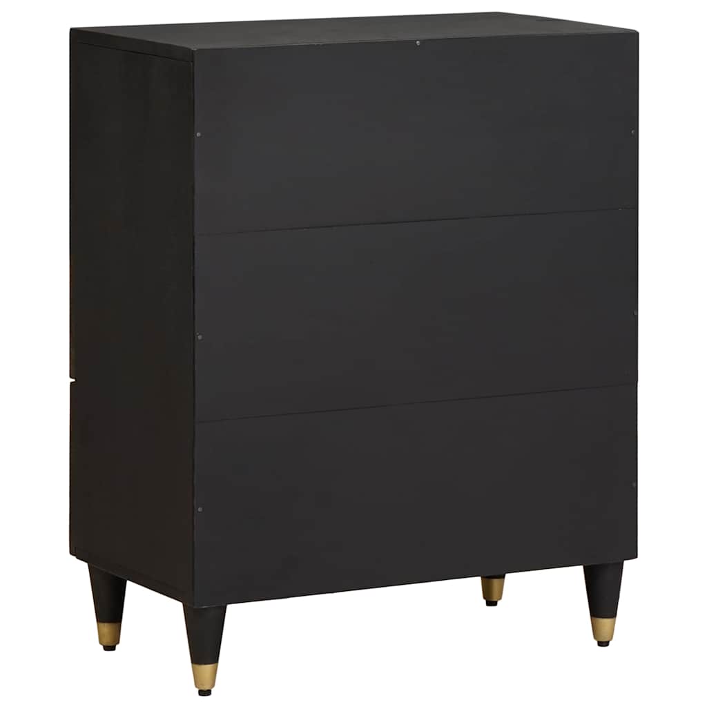 Bufet Negru 60 x 33 x 75 cm Lemn de mango solid — imaginea 5