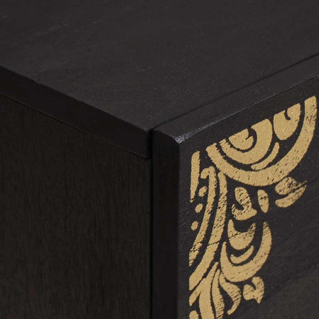 Noptiera Negru 40 x 33 x 46 cm Lemn de mango solid — imaginea 7