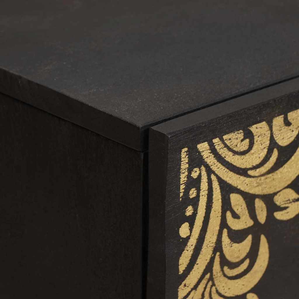 Bufet Negru 60 x 33 x 75 cm Lemn de mango solid — imaginea 6