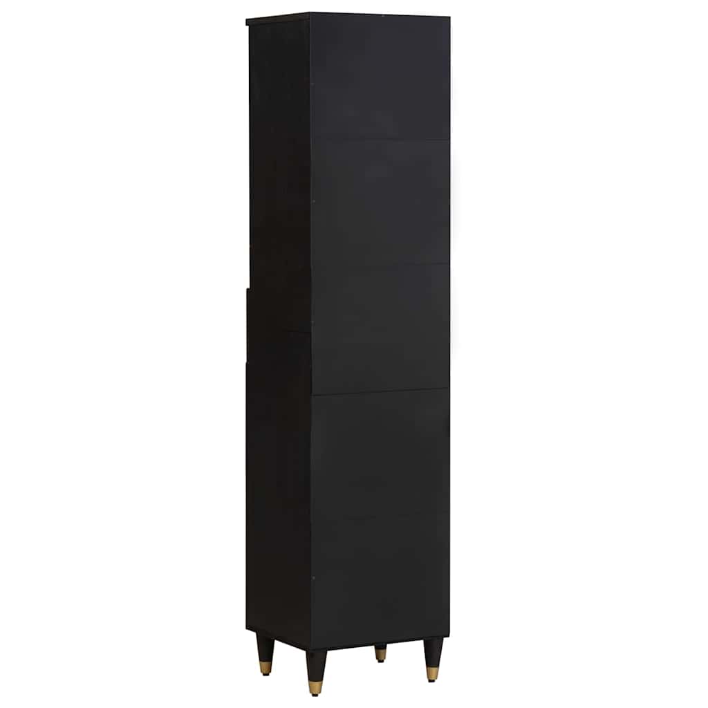 Bufet cu sertar Negru 38 x 33 x 160 cm Lemn de mango solid — imaginea 6