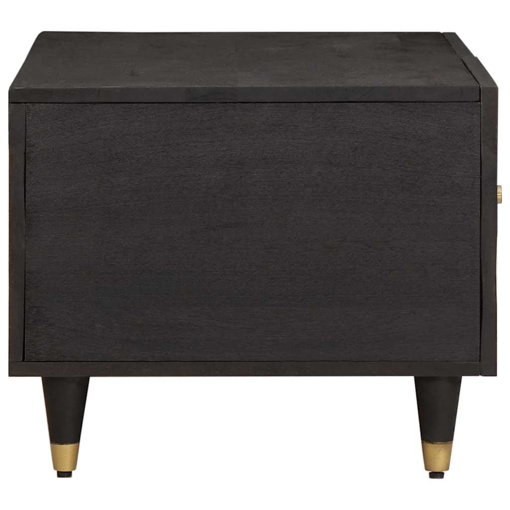 Masa de cafea Negru 80 x 50 x 40 cm Lemn de mango solid — imaginea 5