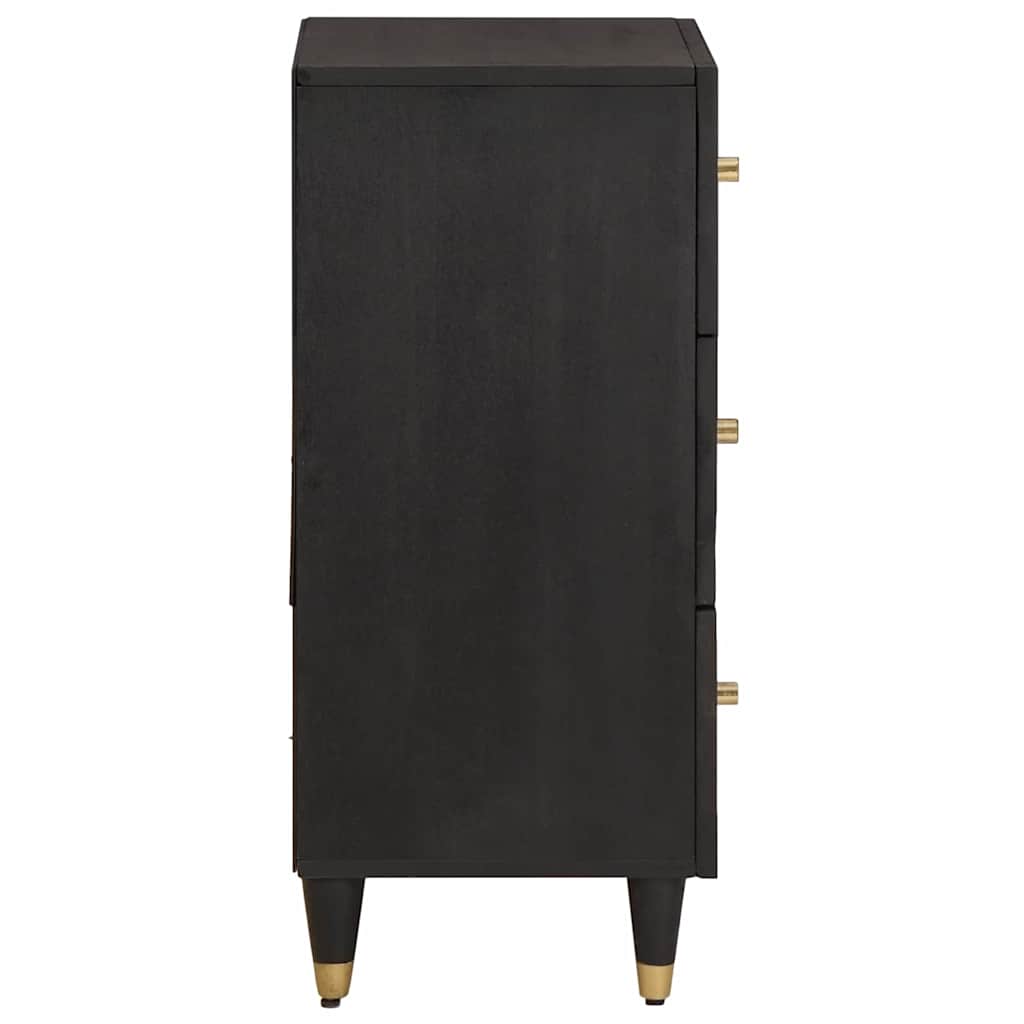 Bufet cu sertar Negru 40 x 33 x 75 cm Lemn de mango solid — imaginea 5