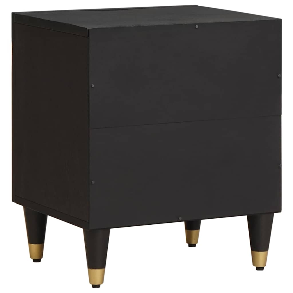 Noptiera cu usa Negru 40 x 33 x 46 cm Lemn de mango solid — imaginea 6