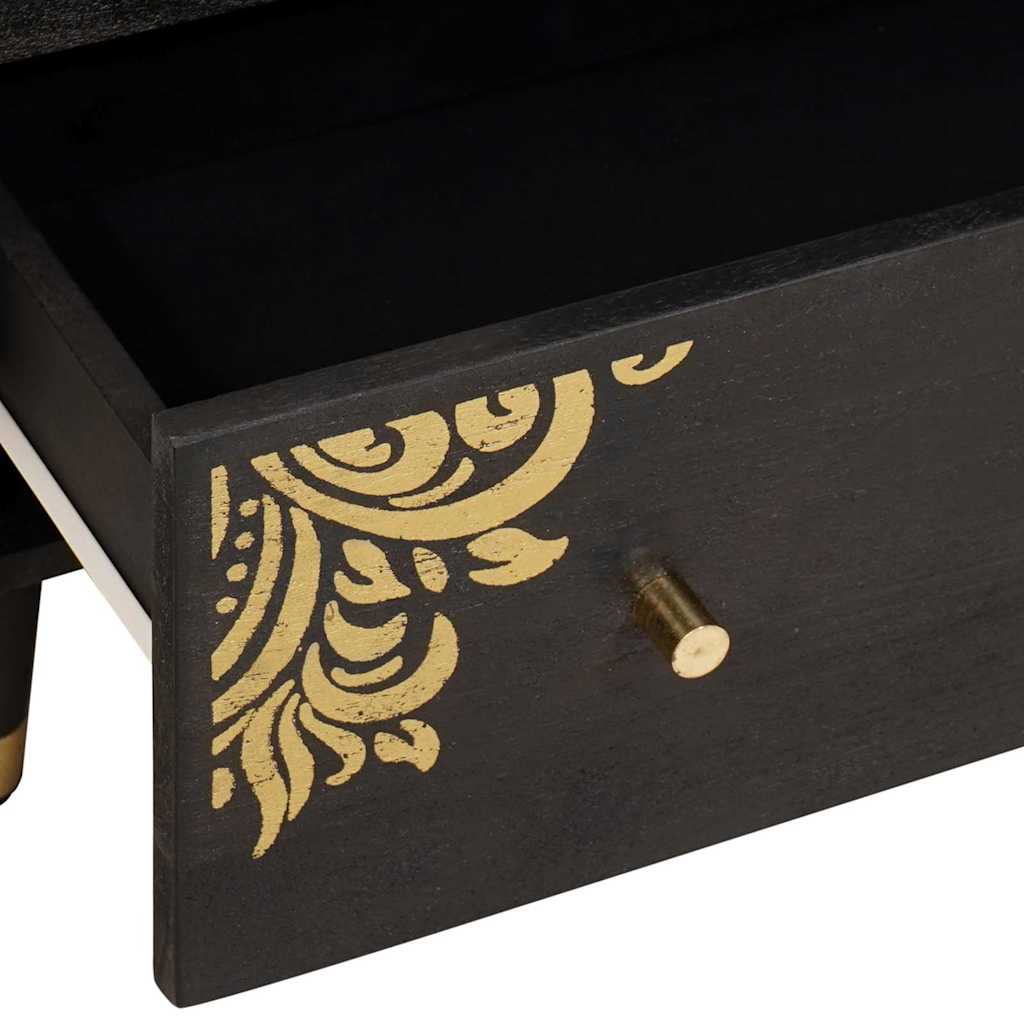 Bufet Negru 60 x 33 x 75 cm Lemn de mango solid — imaginea 7