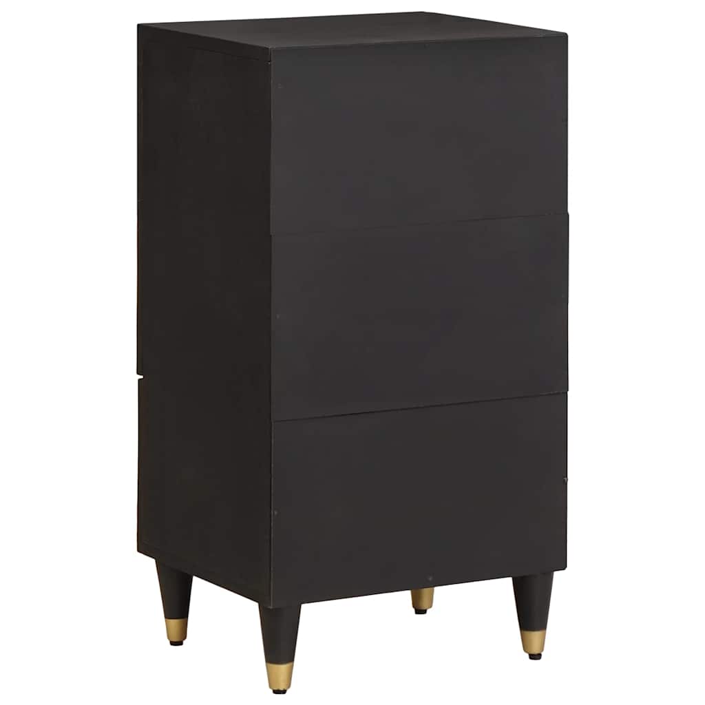 Bufet cu sertar Negru 40 x 33 x 75 cm Lemn de mango solid — imaginea 6