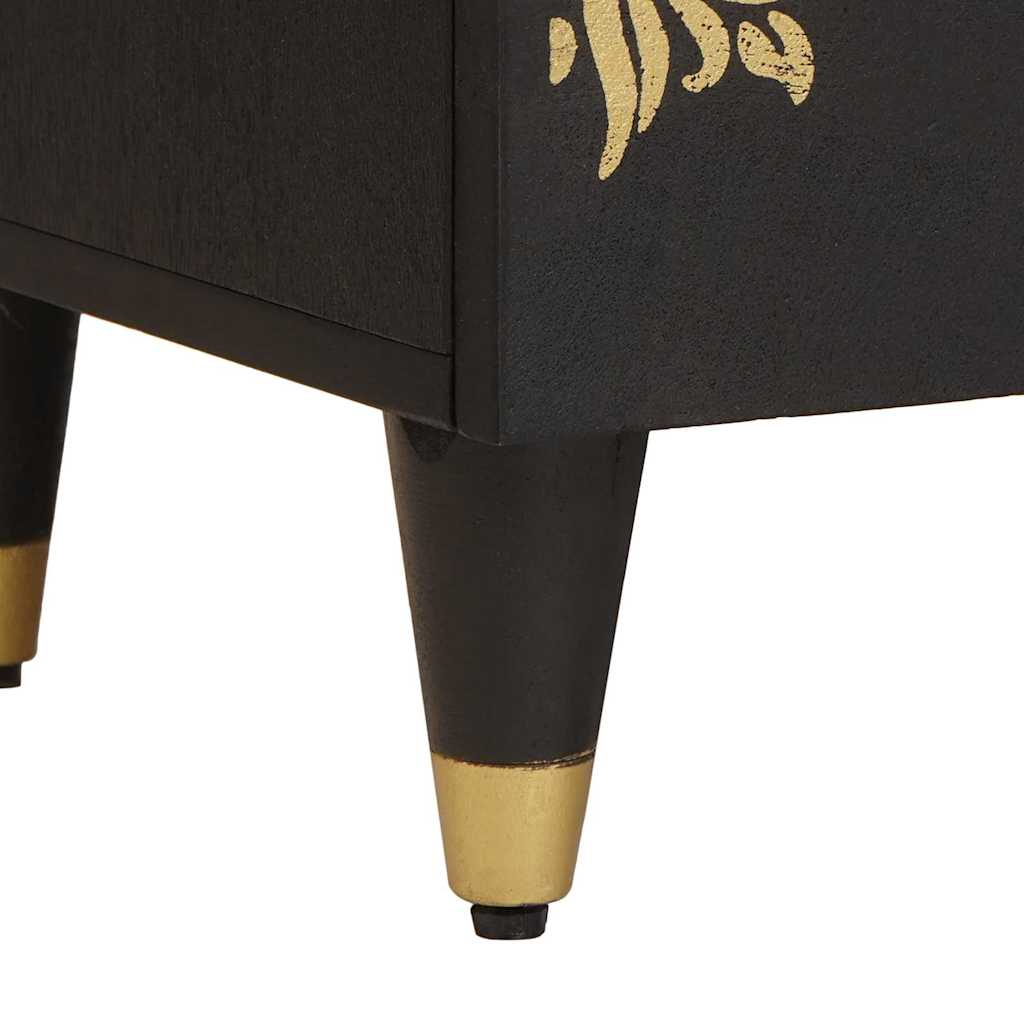 Noptiera 2 pcs Negru 40 x 33 x 46 cm Lemn de mango solid — imaginea 10