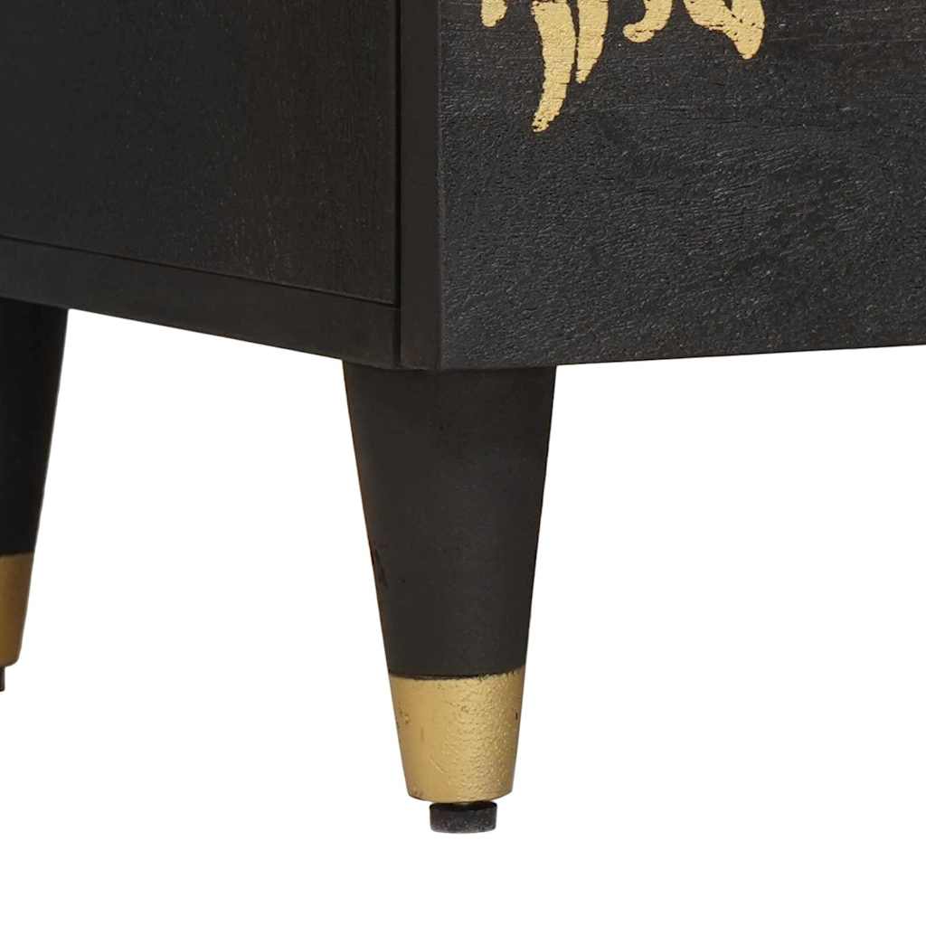 Bufet Negru 60 x 33 x 75 cm Lemn de mango solid — imaginea 8