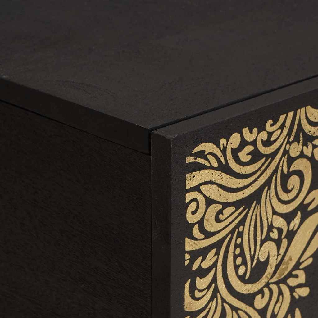 Masa de cafea Negru 80 x 50 x 40 cm Lemn de mango solid — imaginea 7