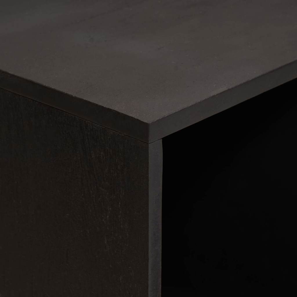 Bufet cu raft cu usa Negru 80 x 33 x 75 cm Lemn de mango solid — imaginea 7