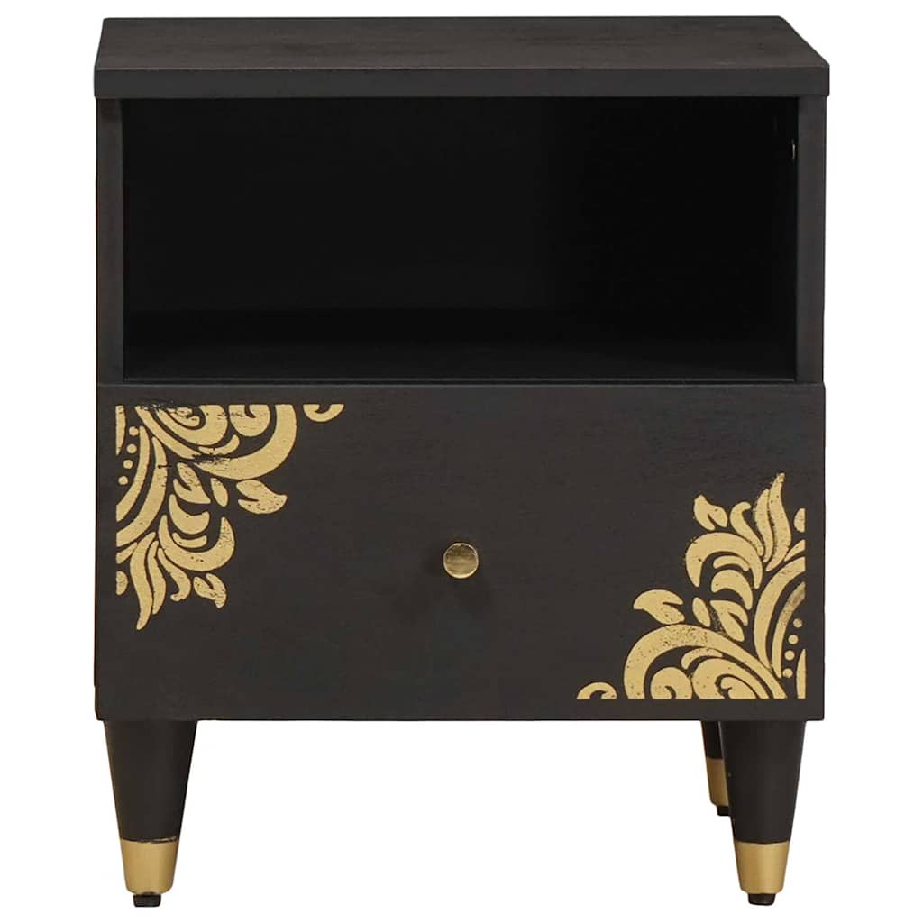 Noptiera Negru 40 x 33 x 46 cm Lemn de mango solid — imaginea 4