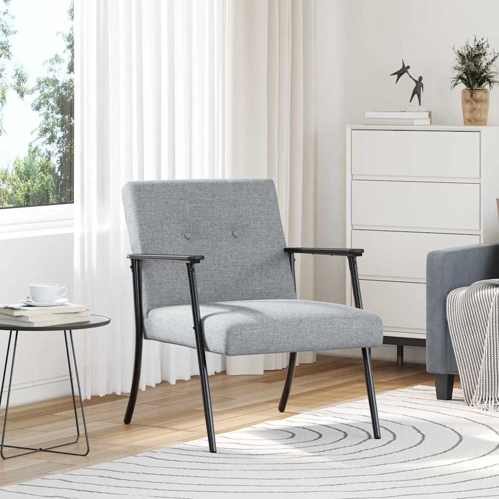 fotoliu Gri deschis 59 x 75 x 78 cm tesatura — imaginea 2