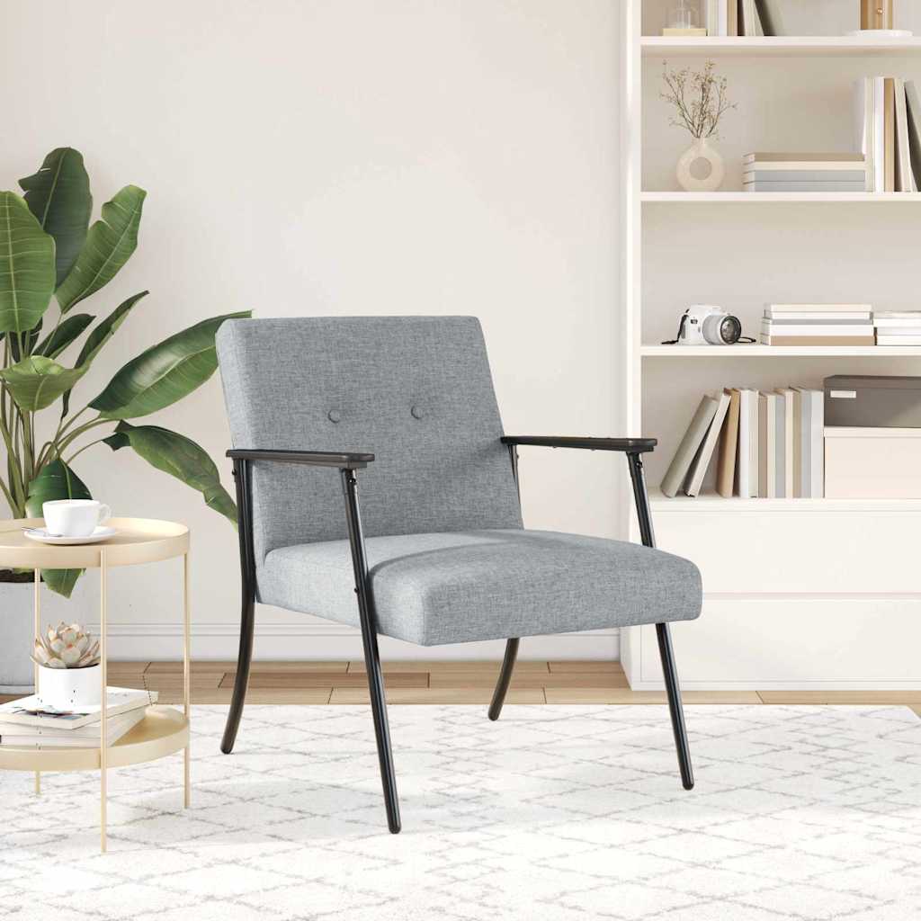 fotoliu Gri deschis 59 x 75 x 78 cm tesatura — imaginea 4