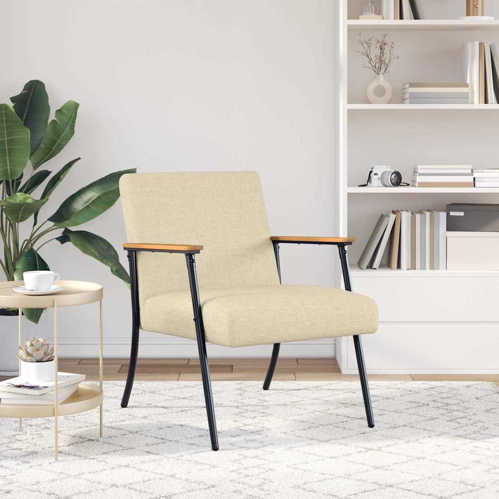 fotoliu Crem 59 x 75 x 78 cm tesatura — imaginea 4