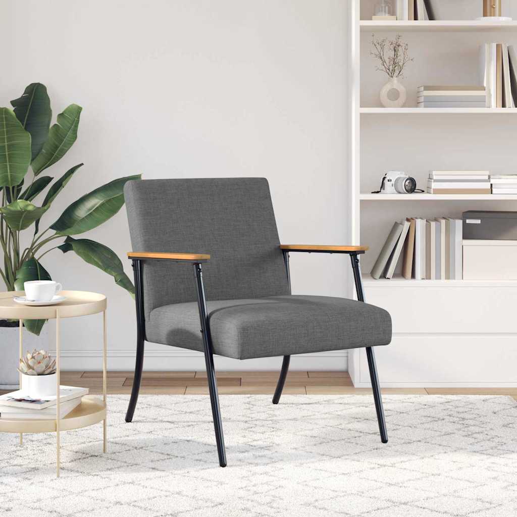 fotoliu Gri inchis 59 x 75 x 78 cm tesatura — imaginea 4