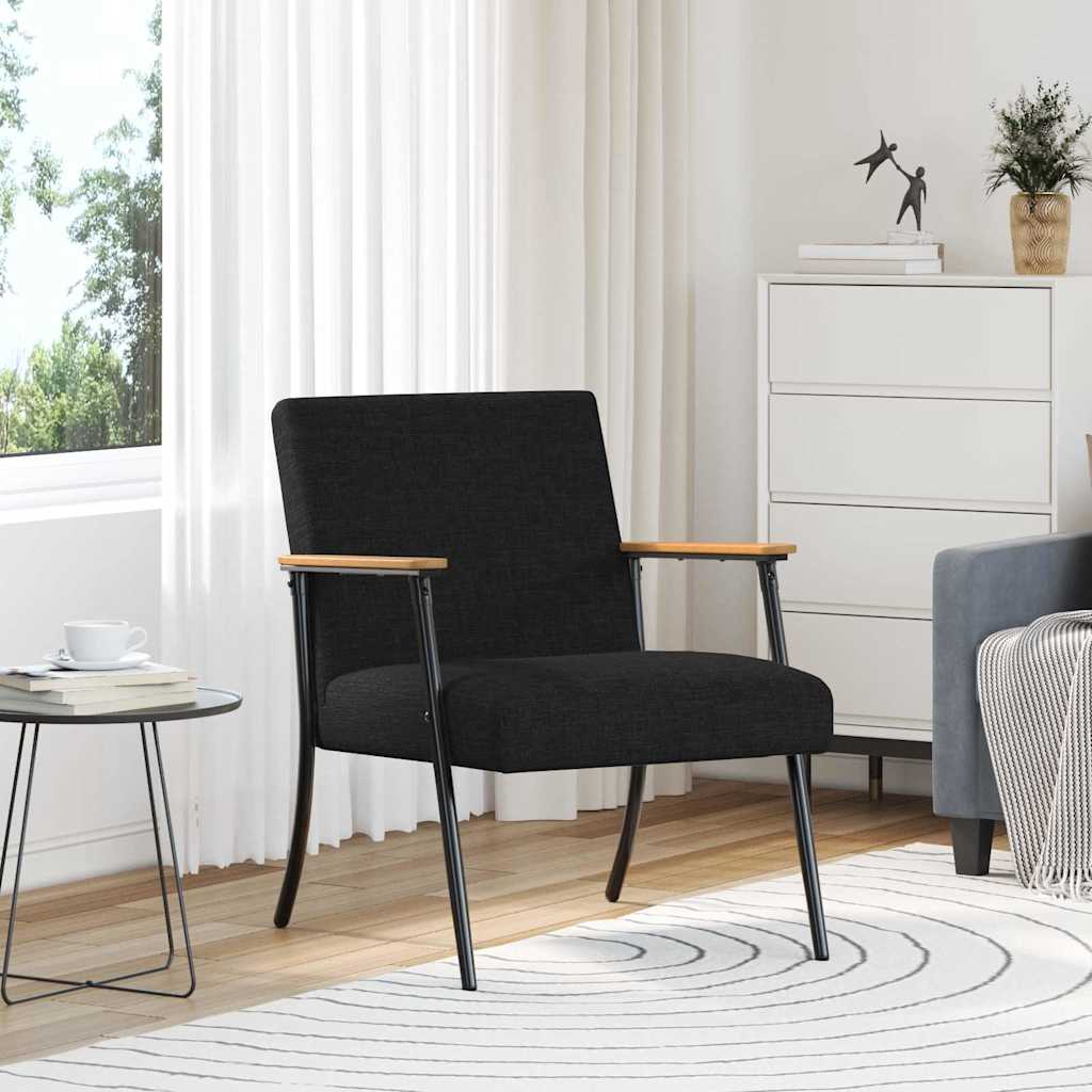 fotoliu Negru 59 x 75 x 78 cm tesatura — imaginea 2