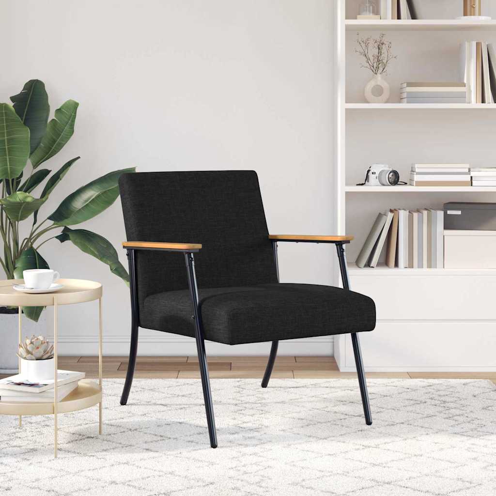 fotoliu Negru 59 x 75 x 78 cm tesatura — imaginea 4