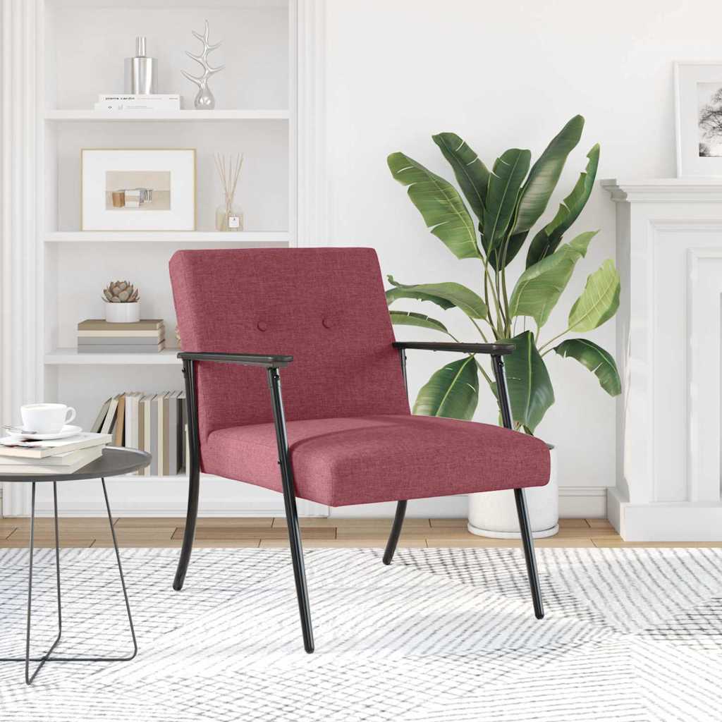 fotoliu Rosu Vin 59 x 75 x 78 cm tesatura — imaginea 4