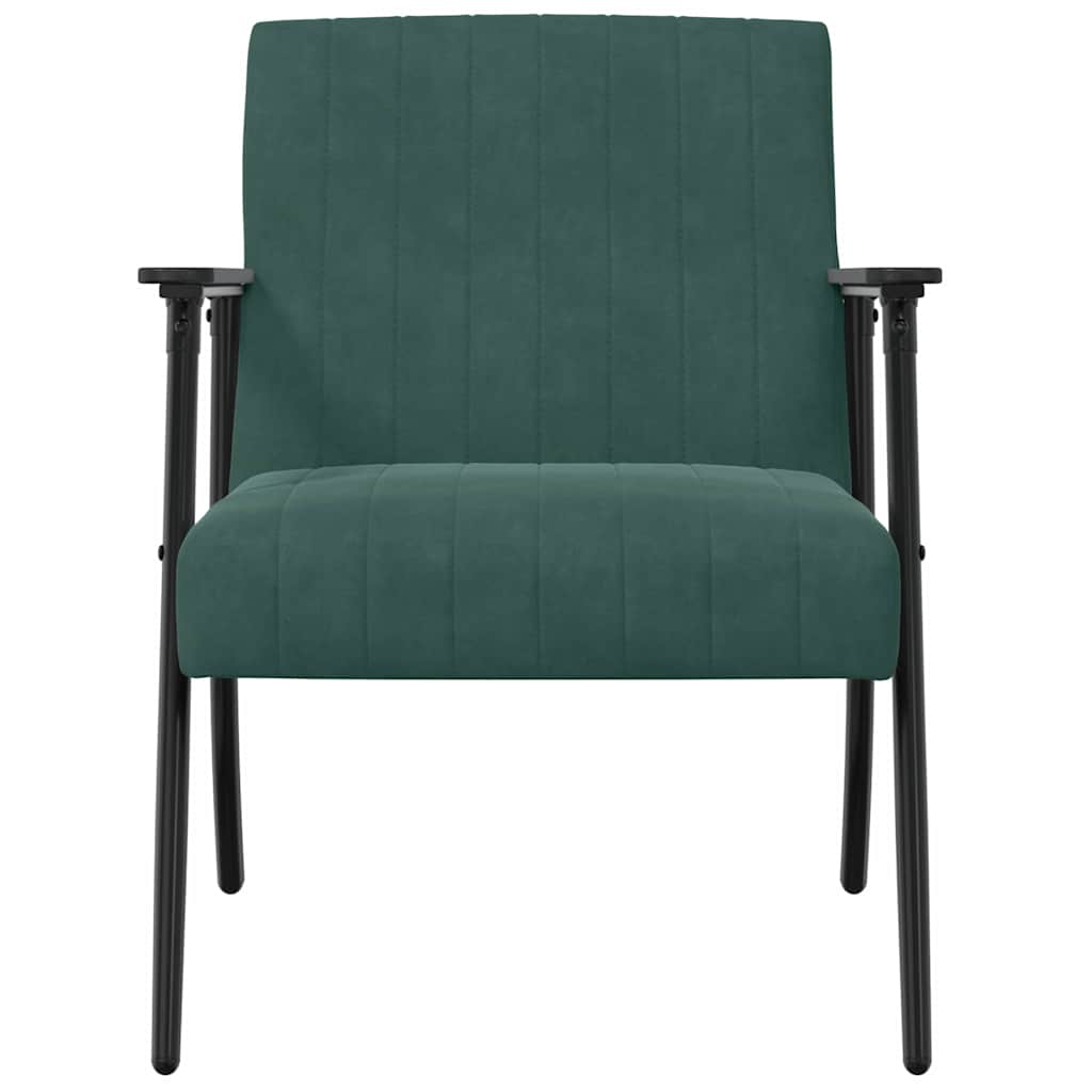 fotoliu Verde inchis 59 x 75 x 78 cm Catifea — imaginea 5